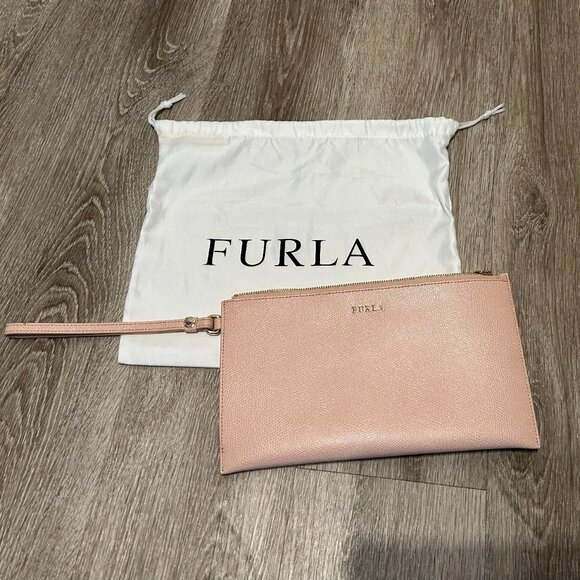 Furla Blush Leather Clutch Wristlet - Picture 8 of 10